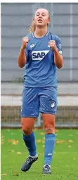  ?? FOTO: IMAGO/FOTO2PRESS ?? Eine jubelnde Lena Lattwein im Trikot der TSG Hoffenheim ist derzeit häufiger zu sehen.