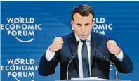  ??  ?? Macron fordert in Davos Zehn-jahresplan für Europa APA