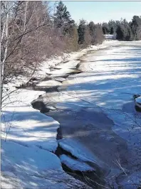  ?? SUBMITTED PHOTO ?? A stream in St. Charles, N.B., is showing signs of a thaw. We will soon be turning the corner on winter weather.