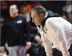  ?? MICHAEL ALLIO — THE ASSOCIATED PRESS ?? Michigan State’s coach Tom Izzo looks on during the first half of a game against Illinois last season in Champaign, Ill.