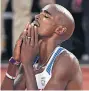  ??  ?? DESPAIR Mo Farah reacts to coming second last night