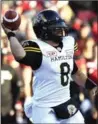  ?? JUSTIN TANG, THE CANADIAN PRESS ?? Jeremiah Masoli is the first Tiger-Cat CFL Performer of the Week this year.