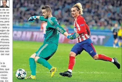  ??  ?? SIN CHISPA. Griezmann corre detrás del portero del Qarabag en el partido disputado en Bakú.