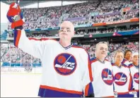  ?? Winnipeg Jets photo ?? Jim Kyte, one-time Las Vegas Thunder defenseman, plays for the Winnipeg Jets alumni team in 2016 before an NHL outdoor game between the Jets and Edmonton at Investors Group Field in Winnipeg, Manitoba.