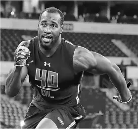  ?? BRIAN SPURLOCK, USA TODAY SPORTS ?? Haason Reddick projects as a linebacker, though he’s never played that position. But he showed the skill set at the combine.