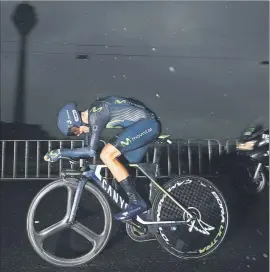  ?? FOTO: GETTY ?? Alejandro Valverde instantes antes de irse al suelo en la primera CRI del Tour