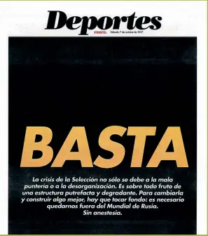  ??  ?? POSICION. Tapa de Deportes de PERFIL de hace más de ocho meses. Coherencia.