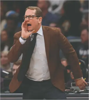  ?? MATTHEW STOCKMAN/GETTY IMAGES FILES ?? Raptors head coach Nick Nurse says he hopes his emails manage to get the message across to his players while also making them smile.