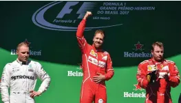  ?? FOTO: LEHTIKUVA/AFP/NELSON ALMEIDA ?? BESVIKEN. Valtteri Bottas fick se sig slagen av Sebastian Vettel.