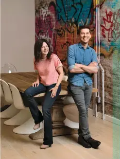  ??  ?? FAST CASUAL Michelle Gauthier and Justin Schwartz in her apartment, from which they run Mulberry &amp; Vine.