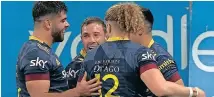  ??  ?? THE Otago Highlander­s celebrate their win over the Queensland Reds.
| Youtube clip