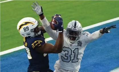  ?? Photograph: Kirby Lee/USA Today Sports ?? LA Chargers tight end Donald Parham’s apparent game-winning touchdown was overruled last week.