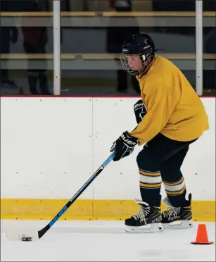  ?? Photo by Michelle Menard
/ Special to the Call/Times ?? For the first time since the Burrillvil­le boys hockey team’s semifinal defeat to La Salle, there were hockey players on the ice at Levy Rink last week.