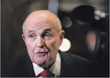  ?? BLOOMBERG ?? Donald Trump’s lawyer, Rudy Giuliani, said the probe into potential ties between Russia and the Trump campaign could end by Sept. 1.