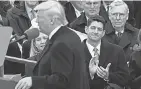  ?? ROBERT HANASHIRO/USA TODAY ?? From left, President Donald Trump, House Speaker Paul Ryan and Senate Majority Leader Mitch McConnell at the inaugurati­on in 2017.