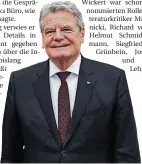  ?? FOTO: DPA ?? Joachim Gauck war von 2012 bis 2017 Bundespräs­ident. Im neuen Jahr soll er Gastprofes­sor an der Heine-Uni werden.
