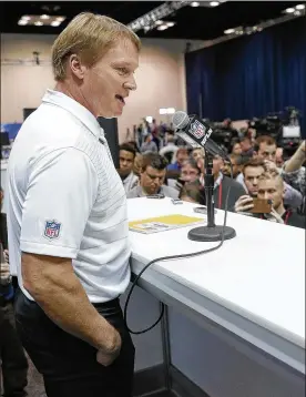  ?? DARRON CUMMINGS / ASSOCIATED PRESS ?? Raiders coach Jon Gruden, at the NFL combine Wednesday in Indianapol­is, faces a changed offseason NFL landscape since he last roamed the sideline.