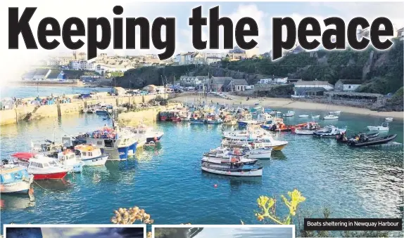  ??  ?? Boats sheltering in Newquay Harbour