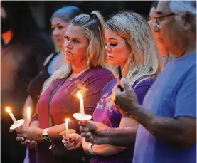  ?? Kin Man Hui/staff photograph­er ?? Supporters of Mariah Gardner attend an Oct. 10 candleligh­t vigil to raise awareness of domestic violence. Gardner’s ex-husband is accused of killing their daughter.