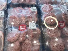  ??  ?? Here’s the beef: A grand opening special is the Wagyu beef burger patties promo, at only P699/kg.