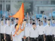  ?? AFP FILE ?? RSS observers say there was some churn within the Sangh brass and cadre on the outfit’s core issues being put on the back burner for the sake of political expediency.