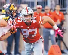  ?? ASSOCIATED PRESS ?? Injured Ohio State DE Nick Bosa announced he will concentrat­e on readying for the NFL draft instead of returning to the Buckeyes.