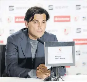  ?? FOTO: JA SIRVENT ?? Montella, preparado No dio pistas de cómo jugaría el Sevilla