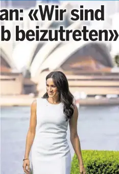  ?? AP ?? Royale Premiere: Die schwangere Meghan vor der Oper in Sydney.