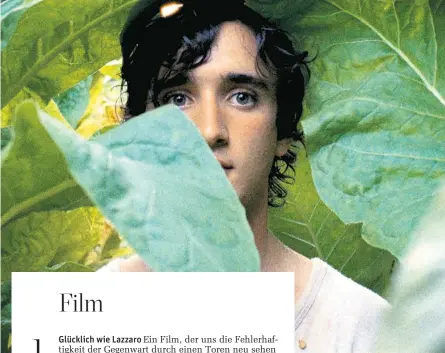  ?? Foto: Viennale ?? Glücklich wie Lazzaro „Glücklich wie Lazzaro“mit Adriano Tardiolo in der Rolle des selbstlose­n Titelhelde­n.