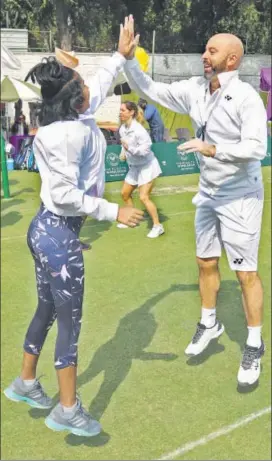  ?? HT PHOTO ?? Jamie Delgado during the Road to Wimbledon programme at Delhi Gymkhana on Monday.