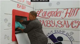  ??  ?? THE Baby Saver is a specialise­d hole built into the wall in Lavender Hill where women who want to abandon their babies can leave them in a safe place. The service is run by Lucinda Evans, pictured. | TRACEY ADAMS African News Agency (ANA)