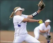  ?? JOEL ROSENBAUM — THE REPORTER, FILE ?? Benicia’s McKenna Gregory fires a pitch during the sixth inning of the Panthers’ 8-3 come-from-behind victory over Vanden High School in April 2017.