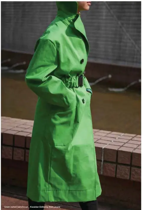  ??  ?? Green belted trenchcoat _ Kwaidan Editions, from Joyce