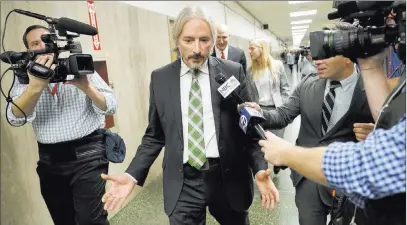  ?? Marcio Jose Sanchez ?? The Associated Press Matt Gonzalez, chief attorney of the San Francisco Public Defenders Office fields questions Thursday after a jury found Jose
Ines Garcia Zarate not guily in the killing of a woman on a San Francisco pier.