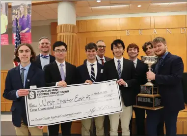  ?? PHOTO PROVIDED BY CCIU ?? As county champions, West Chester East won a $2,000scholar­ship, which was underwritt­en by the Franklin Mint Federal Credit Union.