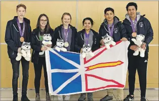  ?? MARCUS CLARKE PHOTO ?? Science Team NL (from left) Kurtis Collins, Clara Phillips, Nora Boone, Noha Shehata, Aaron Sarkar, and Nisarg Dave.