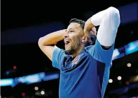  ?? [PHOTO BY SARAH PHIPPS, THE OKLAHOMAN] ?? Oklahoma City’s Andre Roberson remains sidelined with a knee injury. Coach Billy Donovan said Monday there is no timetable for Roberson’s return.