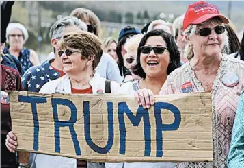  ?? MEL EVANS/AP 2016 ?? Supporters of then-candidate Donald Trump wait in line to attend one of his campaign rallies in Wilkes-Barre, Pa.