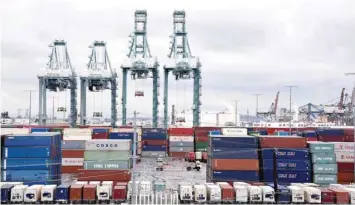  ??  ?? Containers are seen at the port in San Pedro, California. — Reuters