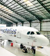  ??  ?? Air Seychelles aircraft at A320 hangar