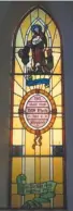  ??  ?? Holy rescue: Three of the 14 windows which will adorn another church, if Paul King gets his way. They were rescued from this church before it was demolished.