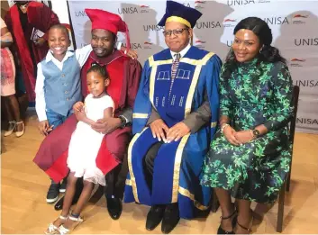  ??  ?? Prophet Magaya joined by his wife Tendai, children Yadah and Walter Junior soon after the ceremony