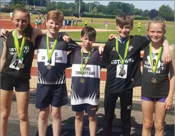  ??  ?? Listowel’s U-13 Mixed Relay team that won gold medals at the Community Games county finals