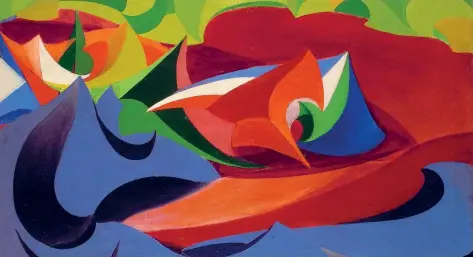  ??  ?? Dimostrazi­one XX settembre, un dipinto a olio su tela realizzato nel 1915 dal famoso pittore futurista italiano Giacomo Balla (1871-1958)