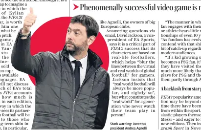  ??  ?? Stark warning: Juventus president Andrea Agnelli