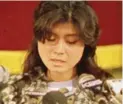  ??  ?? Kim Hyon-hui in 1988 at a press conference in South Korea after she confessed to bombing a Korean Air Lines jet while working as a North Korean spy.