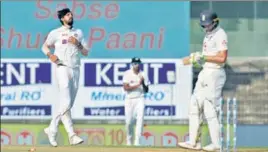  ??  ?? Ishant Sharma rattles Jos Buttler’s stumps to bag his 298th Test wicket on Saturday.
