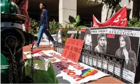  ?? Photograph: Allison Bailey/NurPhoto/ShutBritis­h ?? Protesters rallied against the Iranian regime in Washington DC this week, marking the first anniversar­y of Mahsa Amini’s death.