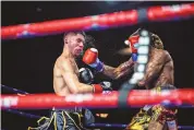  ?? ?? Josh “Pitbull” Torres, left, faces Todd Manuel during The Rumble at Revel pro boxing card event at Revel Entertainm­ent Center in Albuquerqu­e in 2023. Torres won the match against Manuel.