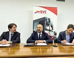  ?? ?? Progetto Marco Guzzonato consiglier­e provincial­e con delega al Trasporto pubblico locale e Svt, Simone Vicentini, presidente di Svt e Cristiano Spiller, assessore comunale alla Mobilità di Vicenza